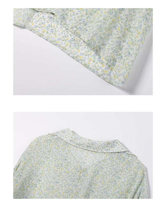 Blusa Francesa con Solapas y Estampado Floral Elegante - Image 2