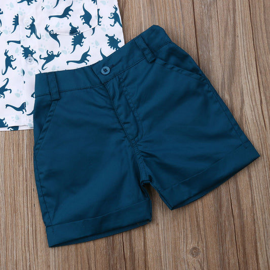 Conjunto Infantil Estampado Dinosaurio - Playera y Shorts de Verano - Image 2