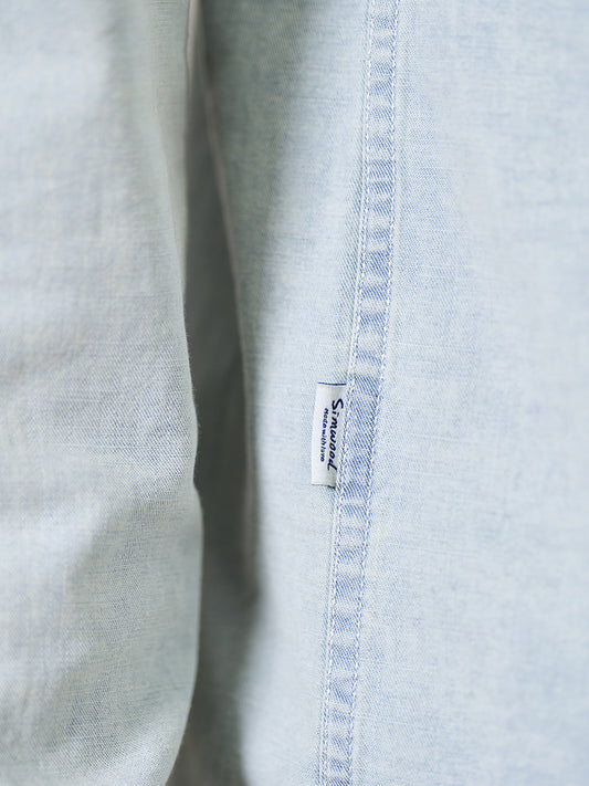 Camisa Vaquera Vintage con Bordado en Pecho para Hombre - Image 2