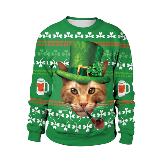 Sudadera de Pareja Día de San Patricio - Diseño Verde Festivo para Hombre - Image 2