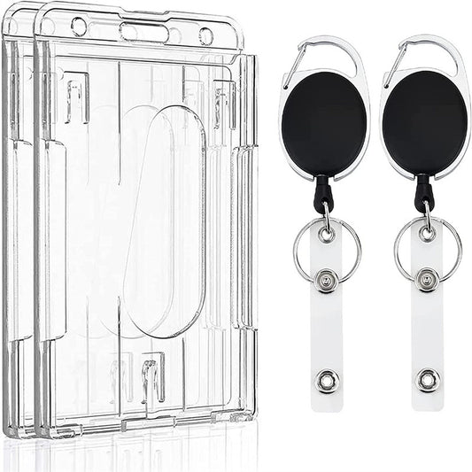 Portacédula Retráctil Negro con Clip de Seguridad - Image 2