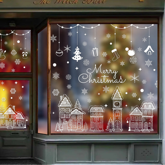 Pegatinas de Copos de Nieve Navideñas para Ventanas - Decoraciones Reutilizables - Image 2