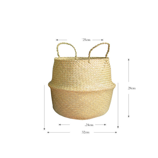 Canasta Tejida de Jacinto Marino Portátil para Flores y Almacenamiento - Image 2