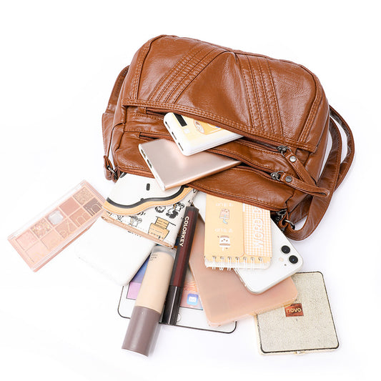 Bolso Bandolera de Cuero Suave para Mujer con Múltiples Compartimentos - Image 2