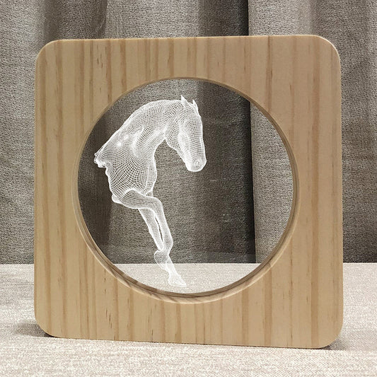 Lámpara Escultural de Madera: Diseño Caballo - Image 2