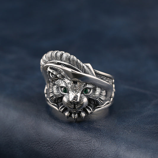 Anillo de Plata Esterlina Gato Macho - Image 2