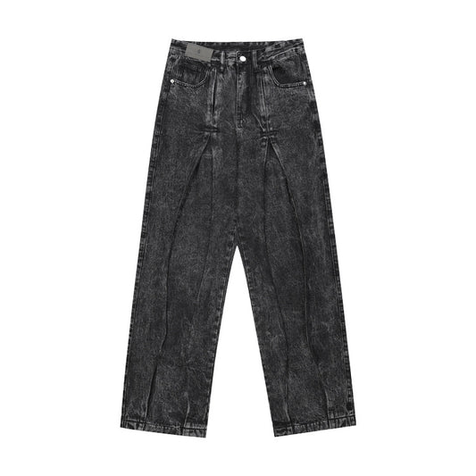 Jeans Holgados con Diseño Plisado y Estampado Copo de Nieve - Image 2