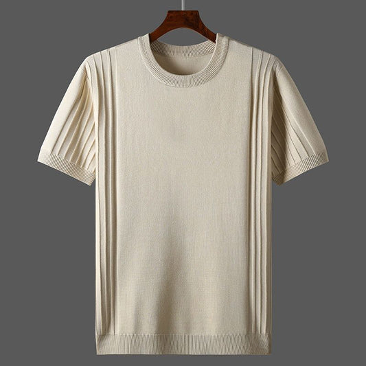 Camiseta Básica de Punto para Hombre - Cuello Redondo Manga Corta - Image 2