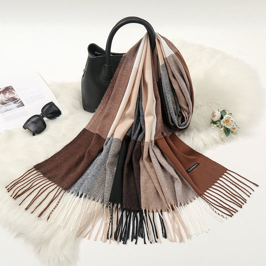 Bufanda de Invierno Bicolor en Cashmere Suave y Cálida - Image 2
