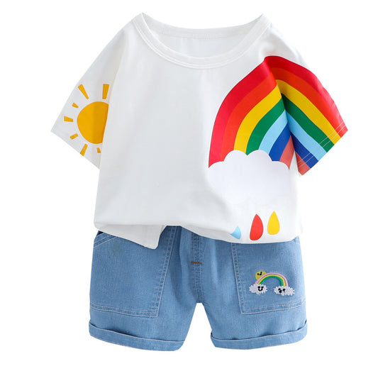Conjunto de Pantalones Cortos Denim para Niños y Niñas - Dos Piezas Cómodo - Image 2