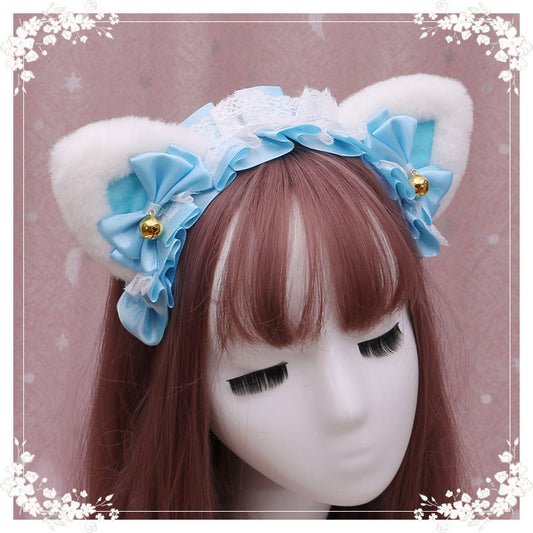 Diadema Lolita Gatita de Peluche con Encaje - Accesorio Anime Japonés - Image 2