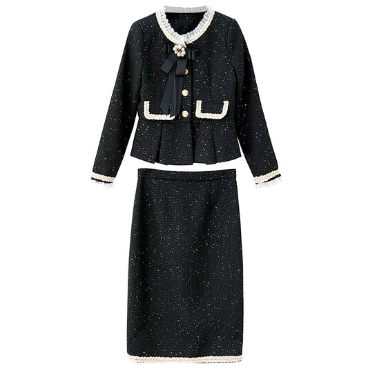 Conjunto Otoñal Elegante: Abrigo y Falda Estilo Occidental para Mujer - Image 2