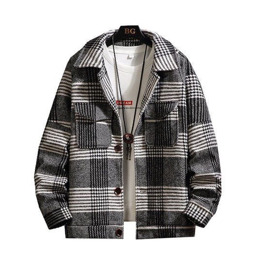 Chaqueta Cuadros Estilo Coreano para Hombre - Image 2