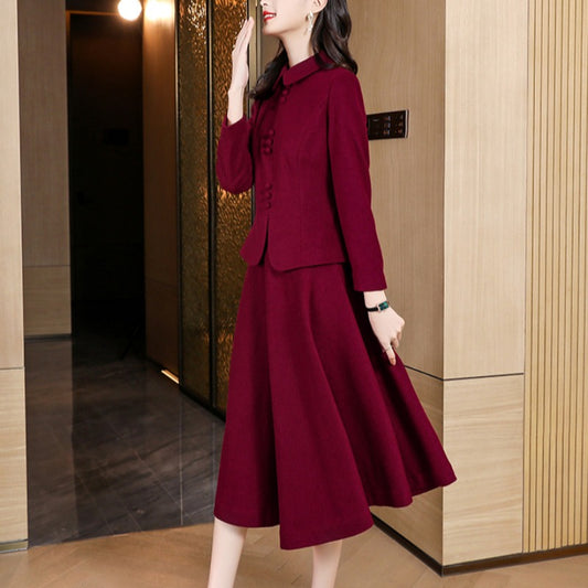 Traje de Lana para Mujer Estilo Occidental Falda Dos Piezas - Image 2