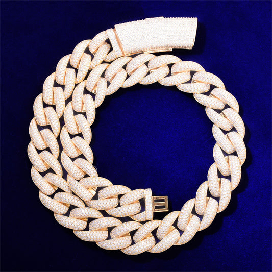 Cadena Cubana de Acero Inoxidable con Diamantes Completos - Estilo Hip Hop - Image 2