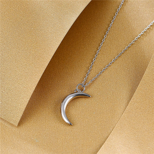 Collar de Plata 925 Diseño Luna con Baño de Oro - Image 2
