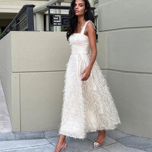 Vestido Sin Mangas con Flecos Elegante para Mujer - Image 2