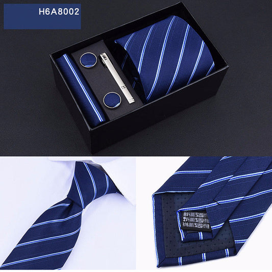 Corbata Ejecutiva Rayas Azul y Negro 8cm - Image 2