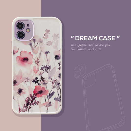 Funda Protectora para Apple con Diseño Flores Azules y Lente Blindado - Image 2