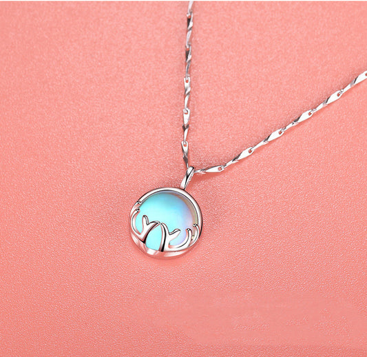 Collar de Plata Esterlina con Piedra de Luna - Cadena Escote - Image 2