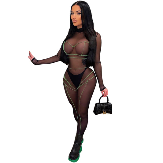 Jumpsuit de Malla Transparente para Discoteca - Image 2