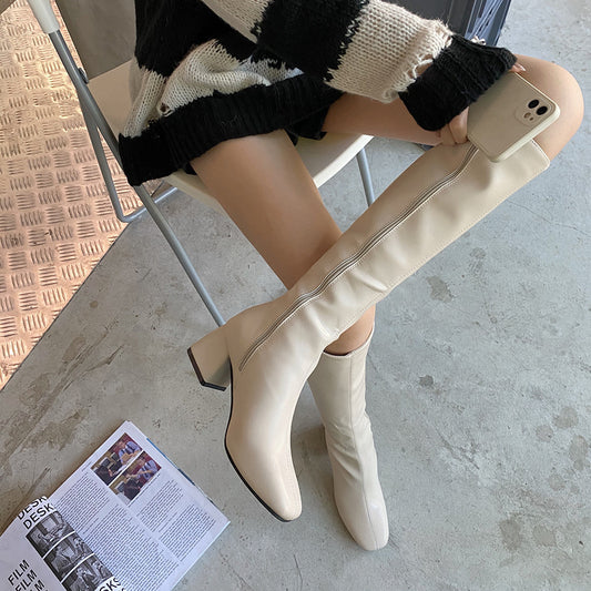 Botas Altas Knight de Tacón Grueso para Mujer - Image 2