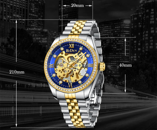 Reloj de Acero Inoxidable con Diamantes y Correa Sólida - Image 2