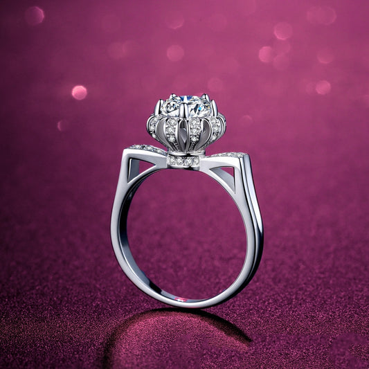 Anillo de Plata 925 con Piedra Moissanita D Color - Diseño Ocho Corazones Ocho Flechas - Image 2