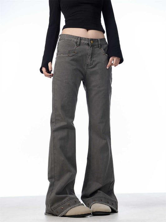 Pantalones Skinny Retro Talle Alto Elásticos con Bota Acampanada para Mujer - Image 2