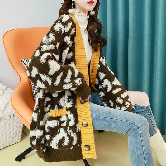 Cardigan Tejido Grueso Holgado de Largo Medio - Versátil para Cualquier Estilo - Image 2