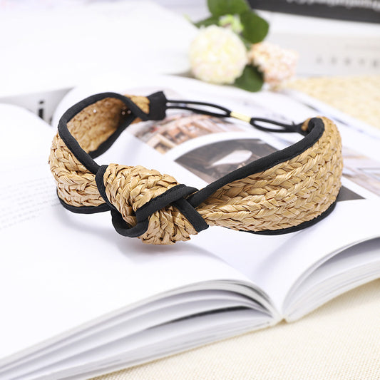 Diadema Tejida a Mano de Rafia Ancha - Accesorios para Cabello Literarios - Image 2