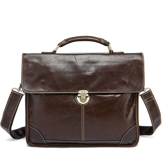 Bolso de Cuero Genuino para Hombre Estilo Retro con Textura Premium - Image 2