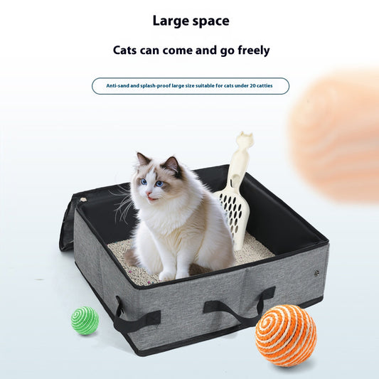 Arenero Portátil para Gatos con Tela Oxford Plegable - Image 2
