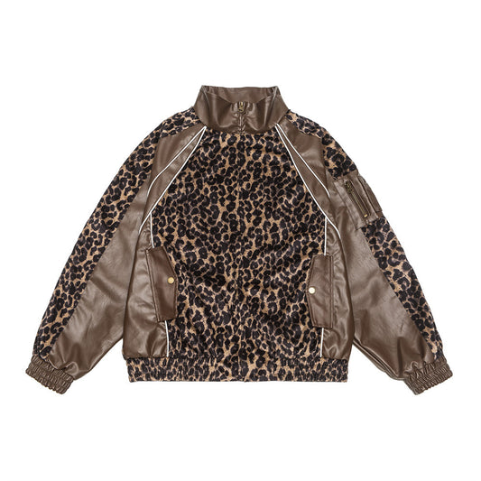 Chaqueta de Cuero PU con Detalles Leopardo - Image 2