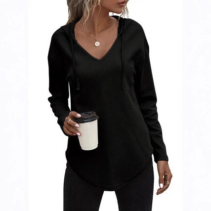 Sudadera Plus Size con Cuello V y Cordones Ajustables para Mujer - Image 2