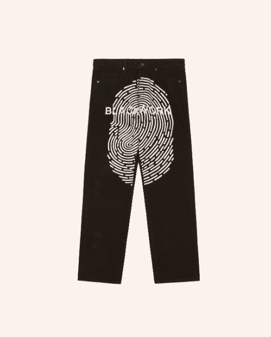 Jeans para Parejas con Diseño de Huella Digital Impresa - Image 2