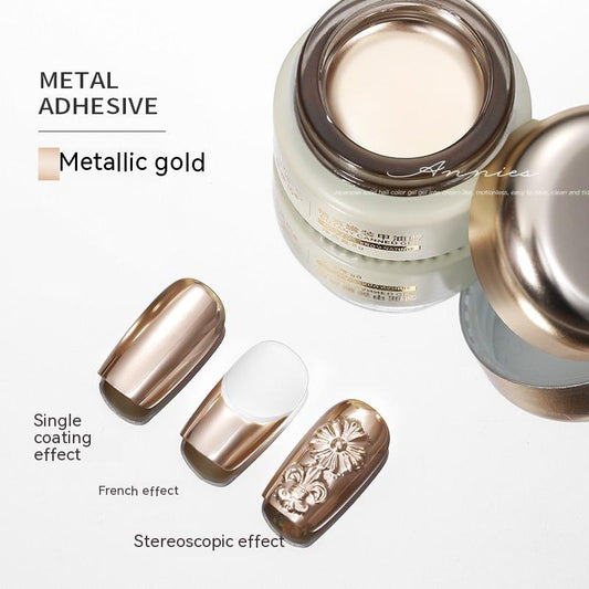 Adhesivo Metálico para Manicura Francesa - Oro y Plata - Image 3