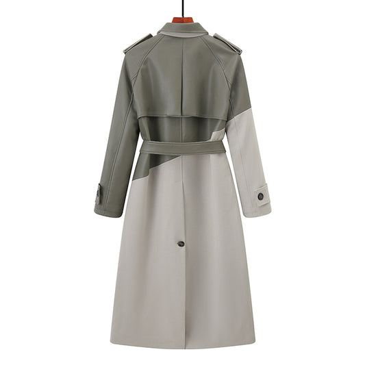 Chaqueta Cortavientos Larga para Mujer con Contraste de Colores - Image 2
