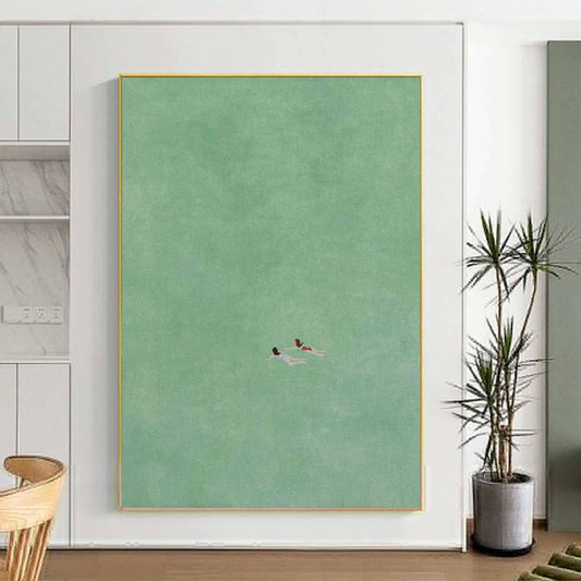 Cuadro Óleo Pintado a Mano - Paisaje Marino Océano Verde para Decoración del Hogar - Image 2
