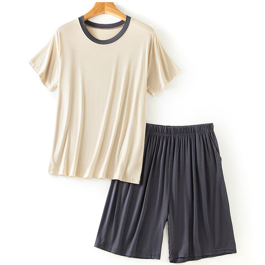 Traje Casual de Verano Modal para Hombre - Cuello Redondo Manga Corta - Image 2