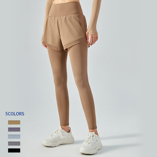 Leggins de Cintura Alta con Efecto Dos Piezas y Malla Antiexposición - Image 2