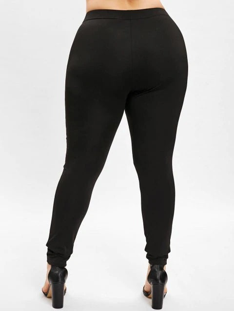 Leggins Casuales con Costuras Contrastadas y Detalles Remachados - Image 2