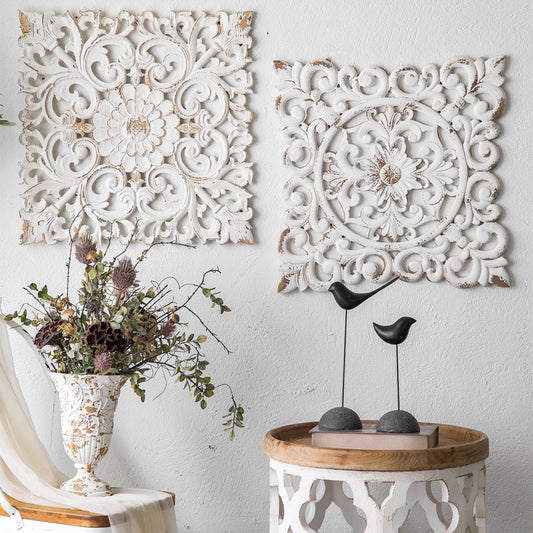 Decoración Mural Tallada Estilo Marroquí - Relieve Artesanal para Sala y Dormitorio - Image 2
