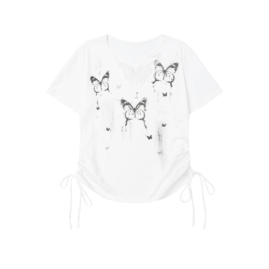 Camiseta Estampado Mariposas Manga Corta para Mujer - Image 2
