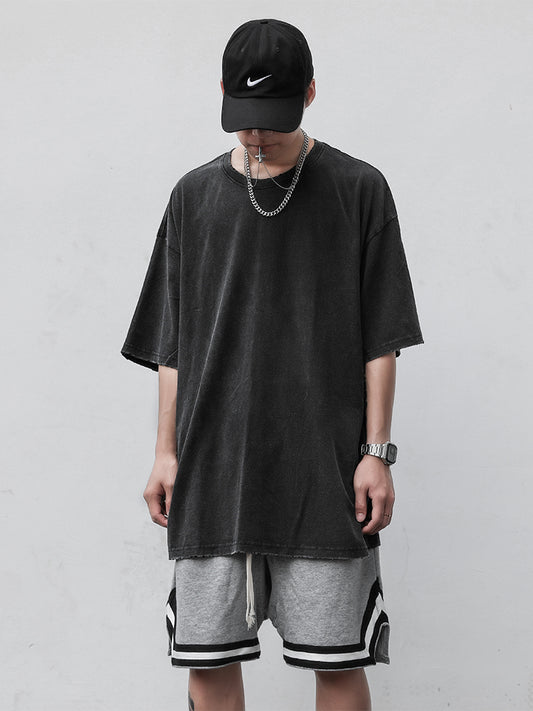 Camiseta Oversize Negra Básica para Hombre Manga Corta - Image 2
