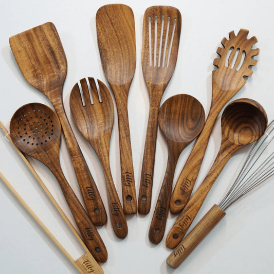 Espátula de Madera de Teca con Mango Largo - Voltea Perfecta para tu Cocina - Image 2