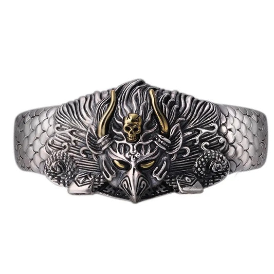 Pulsera de Plata Esterlina Ancha Retro para Hombre - Image 2