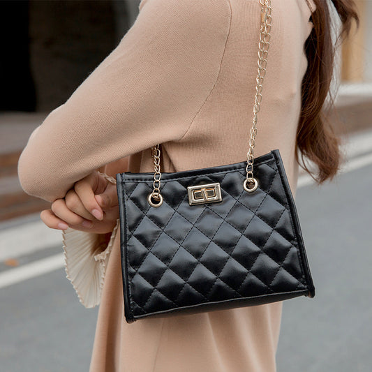 Bolso de Cadena Cuadrado Pequeño con Costura de Rombos para Mujer - Image 2