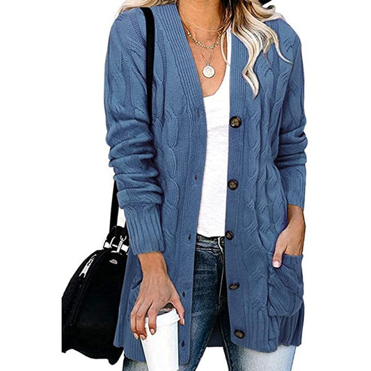 Abrigo Tejido Casual con Botones para Mujer - Otoño e Invierno - Image 2