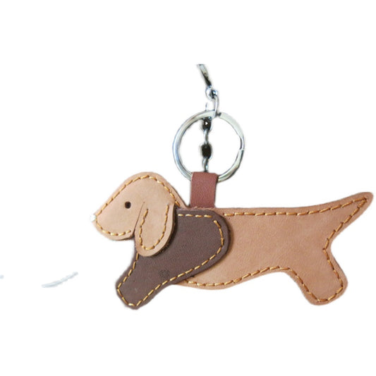 Llavero Perro Salchicha Artesanal de Cuero Genuino para Auto - Image 2